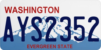 WA license plate AYS2352