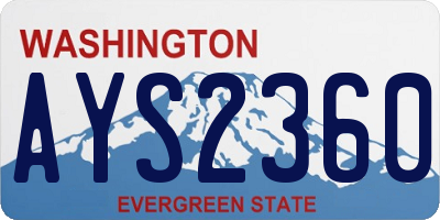 WA license plate AYS2360