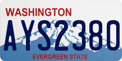 WA license plate AYS2380