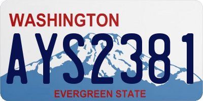 WA license plate AYS2381