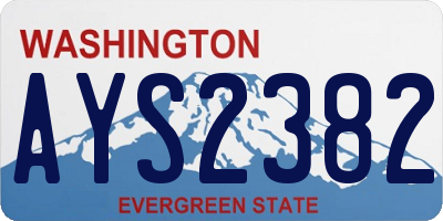 WA license plate AYS2382