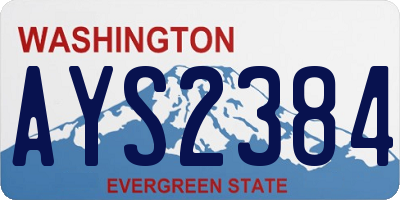 WA license plate AYS2384
