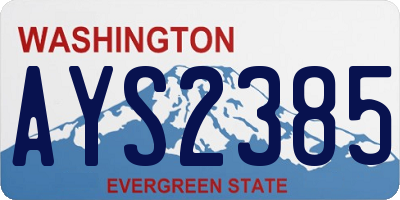 WA license plate AYS2385