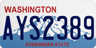 WA license plate AYS2389