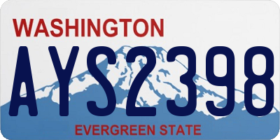 WA license plate AYS2398