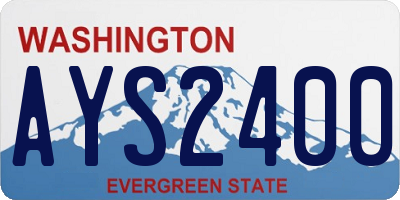 WA license plate AYS2400