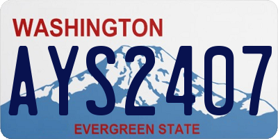 WA license plate AYS2407