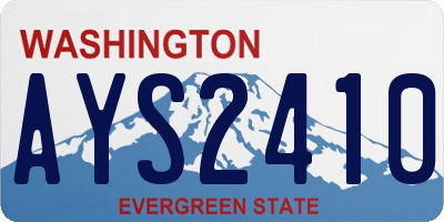WA license plate AYS2410