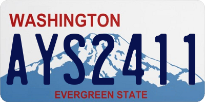 WA license plate AYS2411