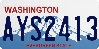 WA license plate AYS2413