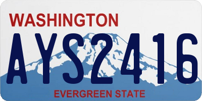 WA license plate AYS2416