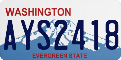 WA license plate AYS2418