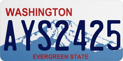 WA license plate AYS2425