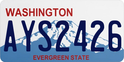 WA license plate AYS2426
