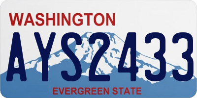 WA license plate AYS2433
