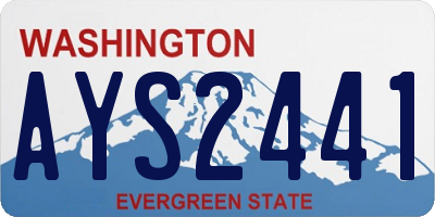 WA license plate AYS2441
