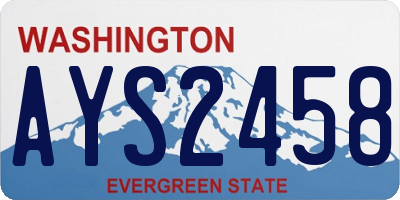 WA license plate AYS2458