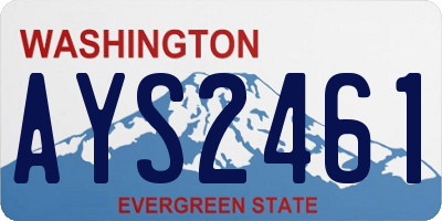 WA license plate AYS2461