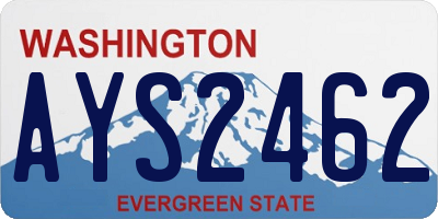 WA license plate AYS2462