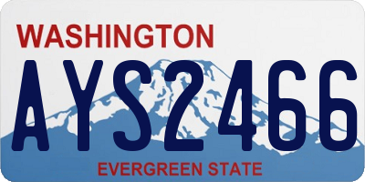 WA license plate AYS2466