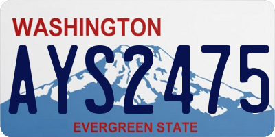 WA license plate AYS2475