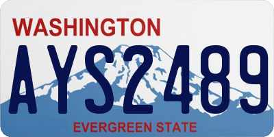 WA license plate AYS2489