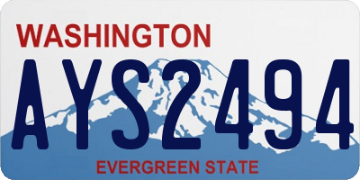 WA license plate AYS2494