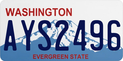 WA license plate AYS2496