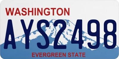 WA license plate AYS2498