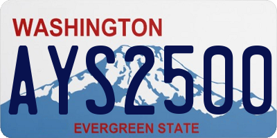 WA license plate AYS2500