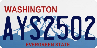 WA license plate AYS2502