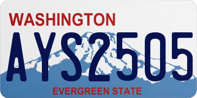 WA license plate AYS2505