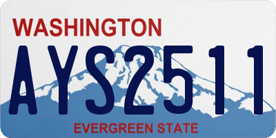 WA license plate AYS2511
