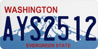 WA license plate AYS2512