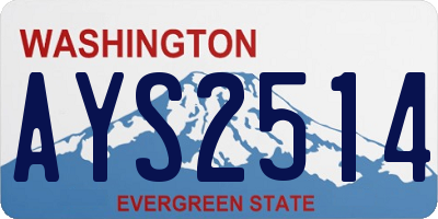 WA license plate AYS2514