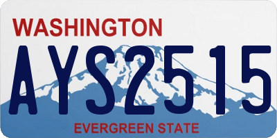 WA license plate AYS2515