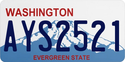 WA license plate AYS2521