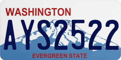 WA license plate AYS2522