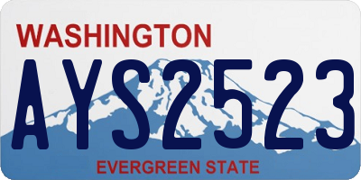 WA license plate AYS2523