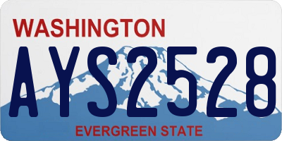 WA license plate AYS2528