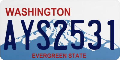 WA license plate AYS2531