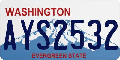 WA license plate AYS2532