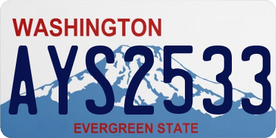 WA license plate AYS2533