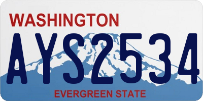 WA license plate AYS2534