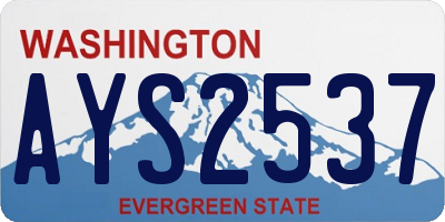 WA license plate AYS2537