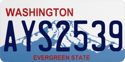 WA license plate AYS2539