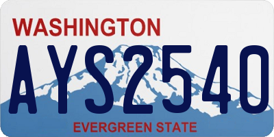 WA license plate AYS2540