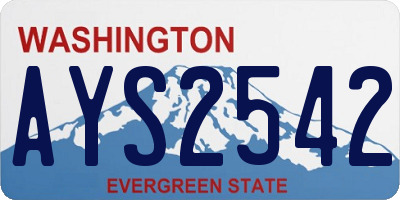 WA license plate AYS2542