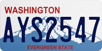 WA license plate AYS2547