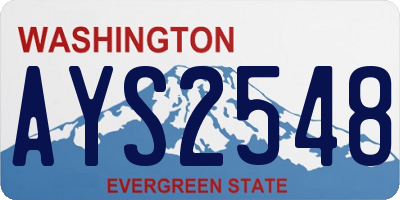 WA license plate AYS2548